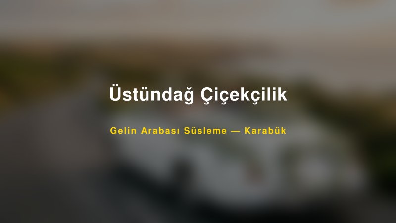Üstündağ Çiçekçilik — Karabük Kır Düğünü Mekanı Rehberi