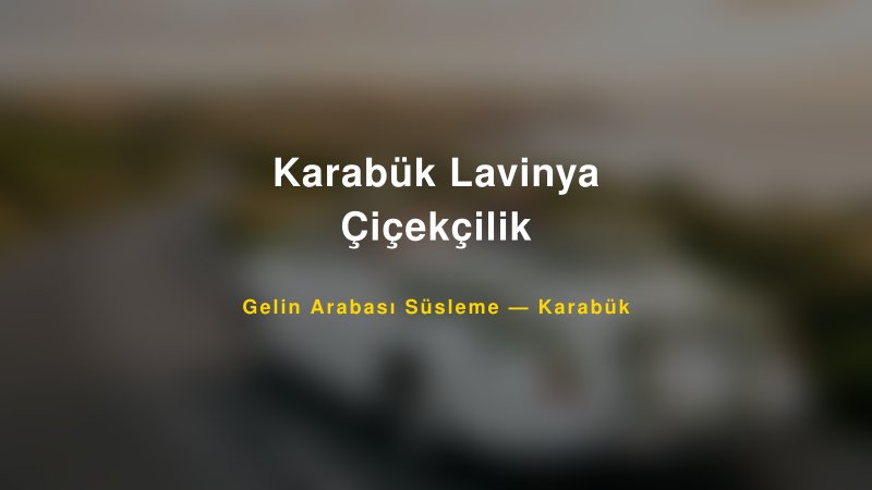 Karabük Lavinya Çiçekçilik Gelin Arabası Süsleme Fiyatları — 1