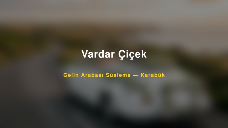 Vardar Çiçek ile Trend Gelin Arabası Yazıları ve Konseptleri — 1