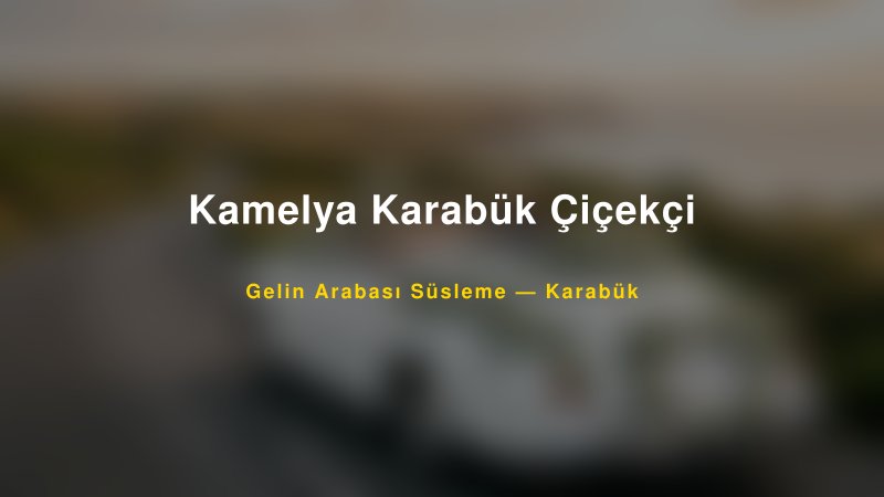 Kamelya Karabük Çiçekçi Gelin Arabası Süsleme Fiyatları — 1